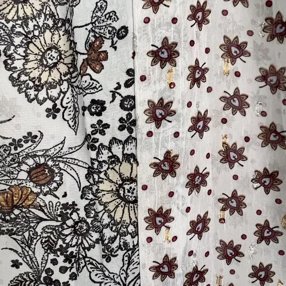 NWT Figueroa & Flower size XL Blouse Patterned with Gold/Silver Dots Flowy Boho - Picture 4 of 9